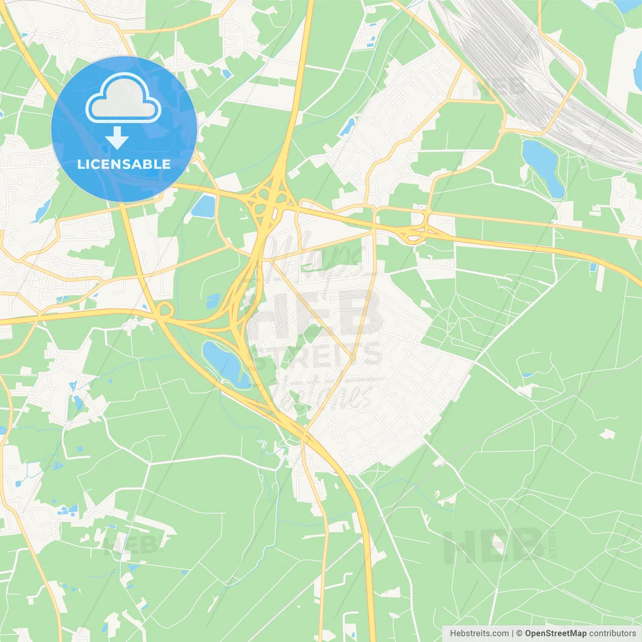 Seevetal, Germany Vector Map - Classic Colors