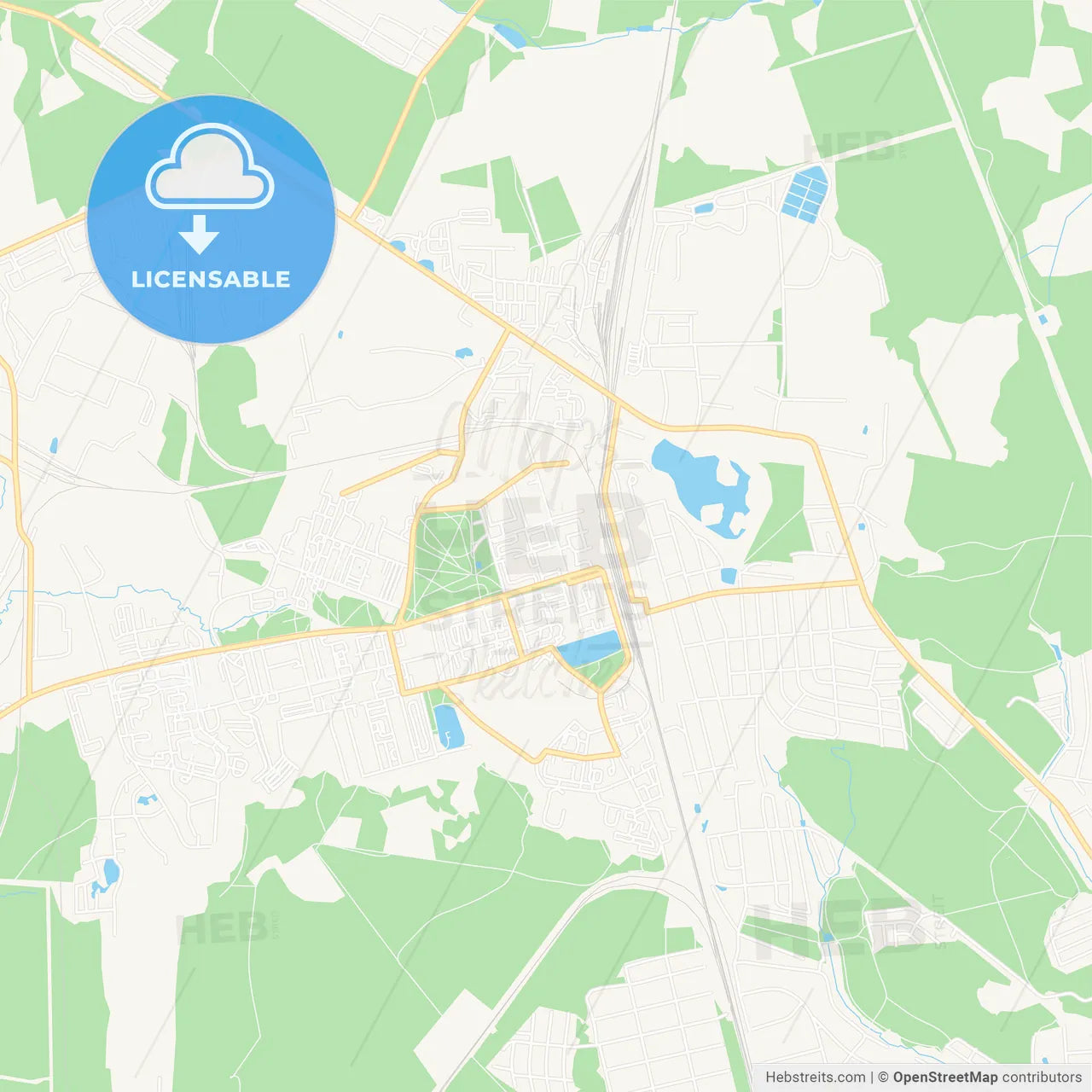 Lobnya, Russia Vector Map - Classic Colors