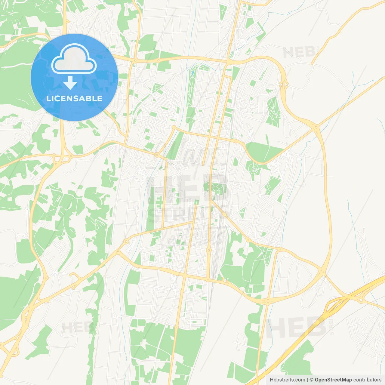 Granollers, Spain Vector Map - Classic Colors