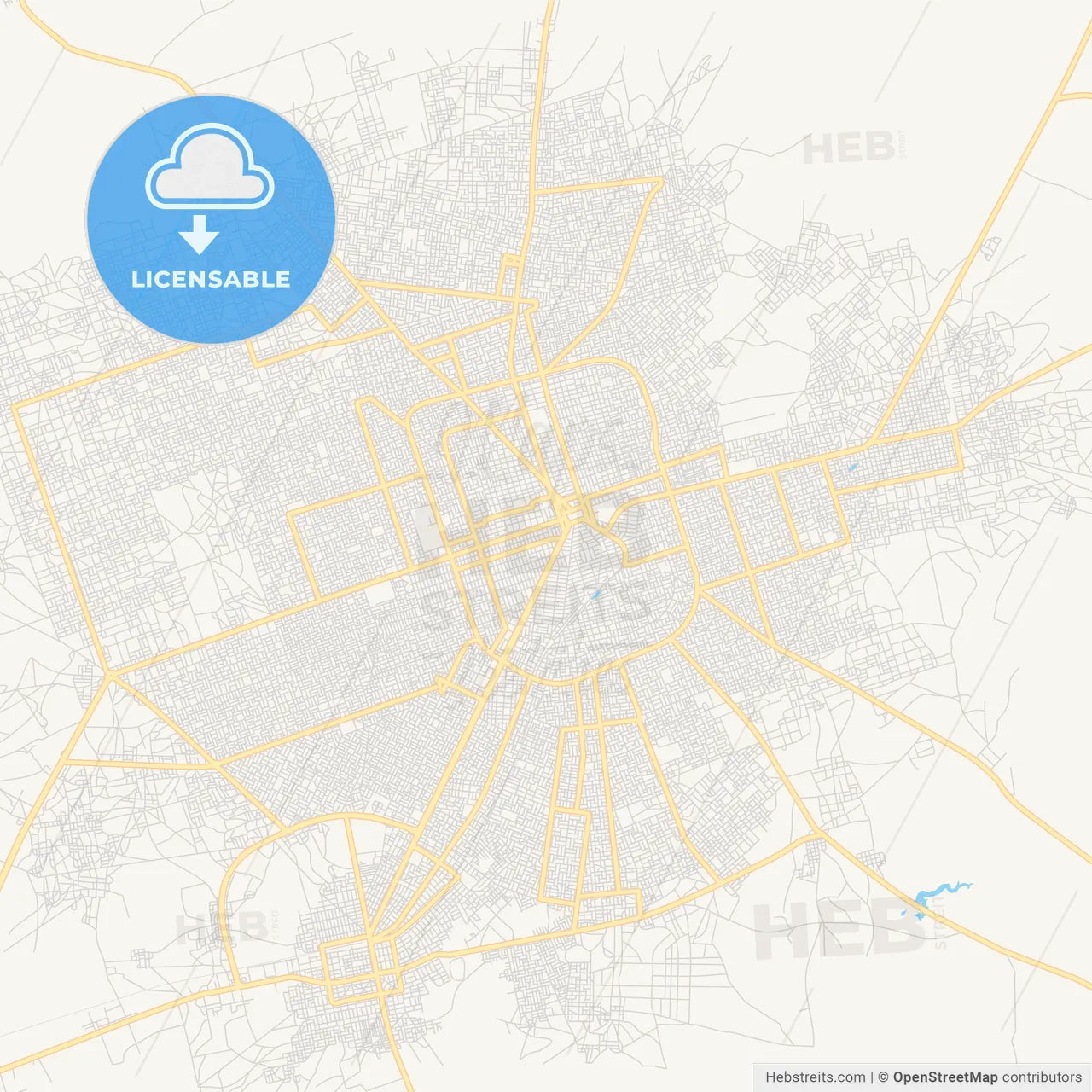 Printable street map of Touba, Senegal