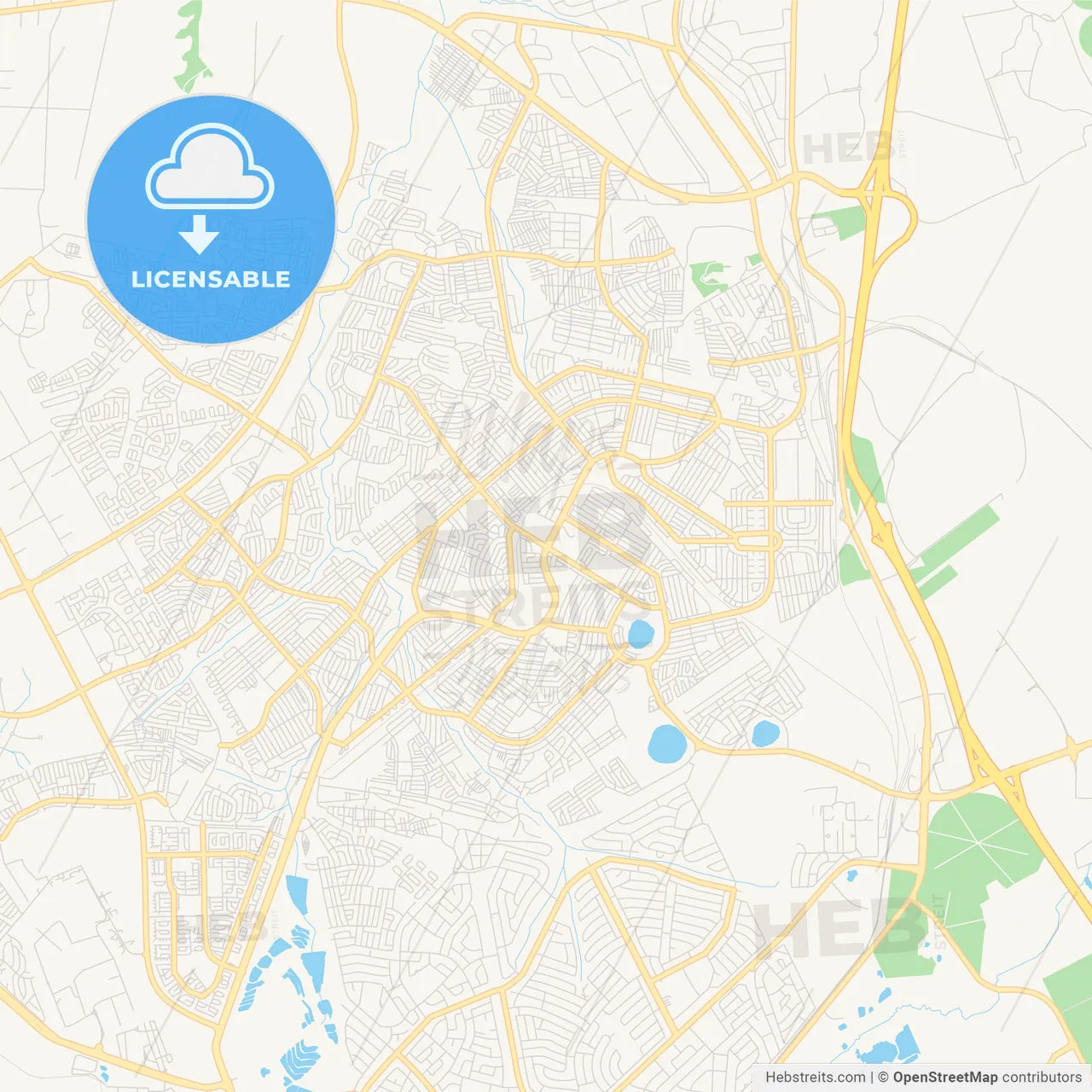 Printable street map of Tembisa, South Africa