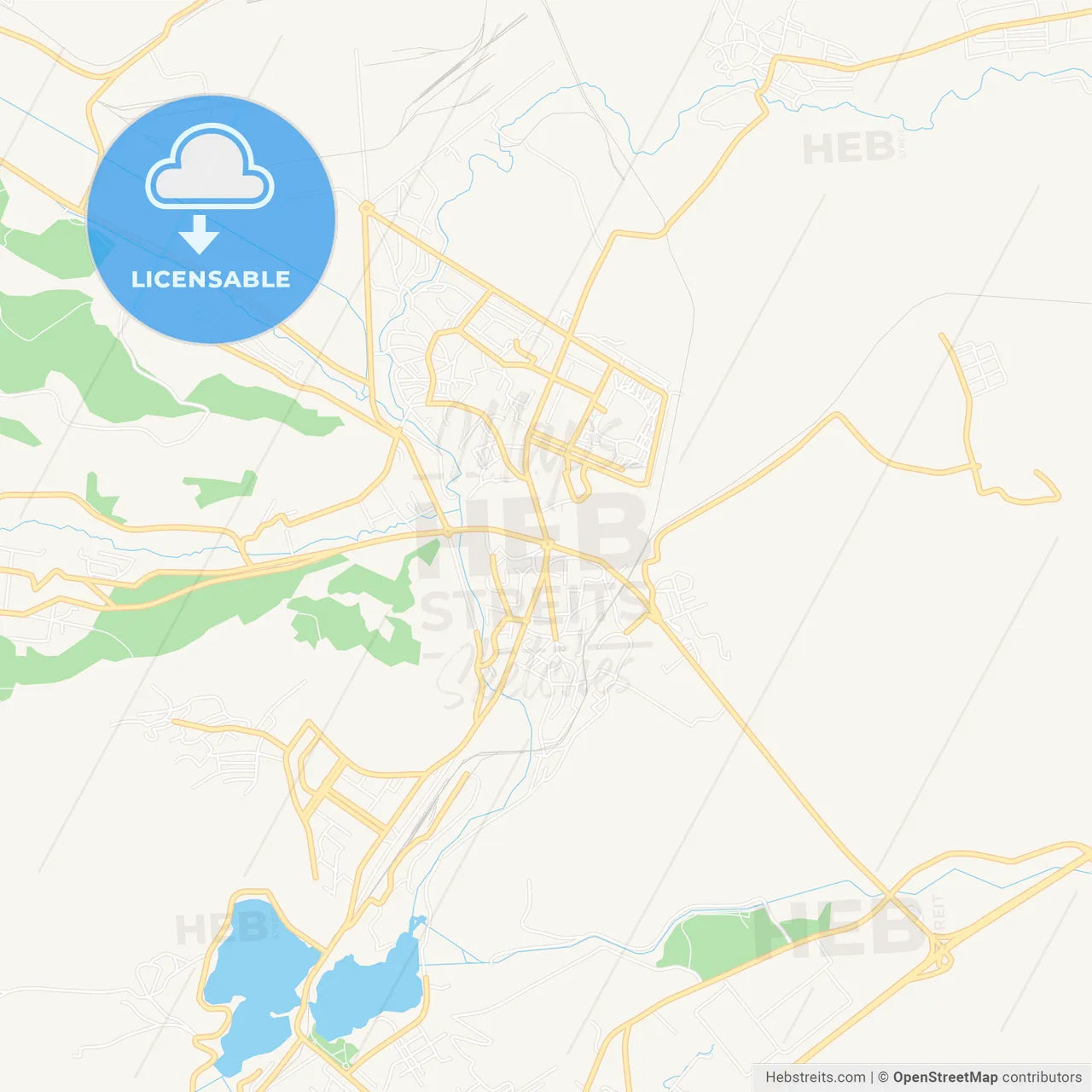 Hrazdan, Armenia Vector Map - Classic Colors