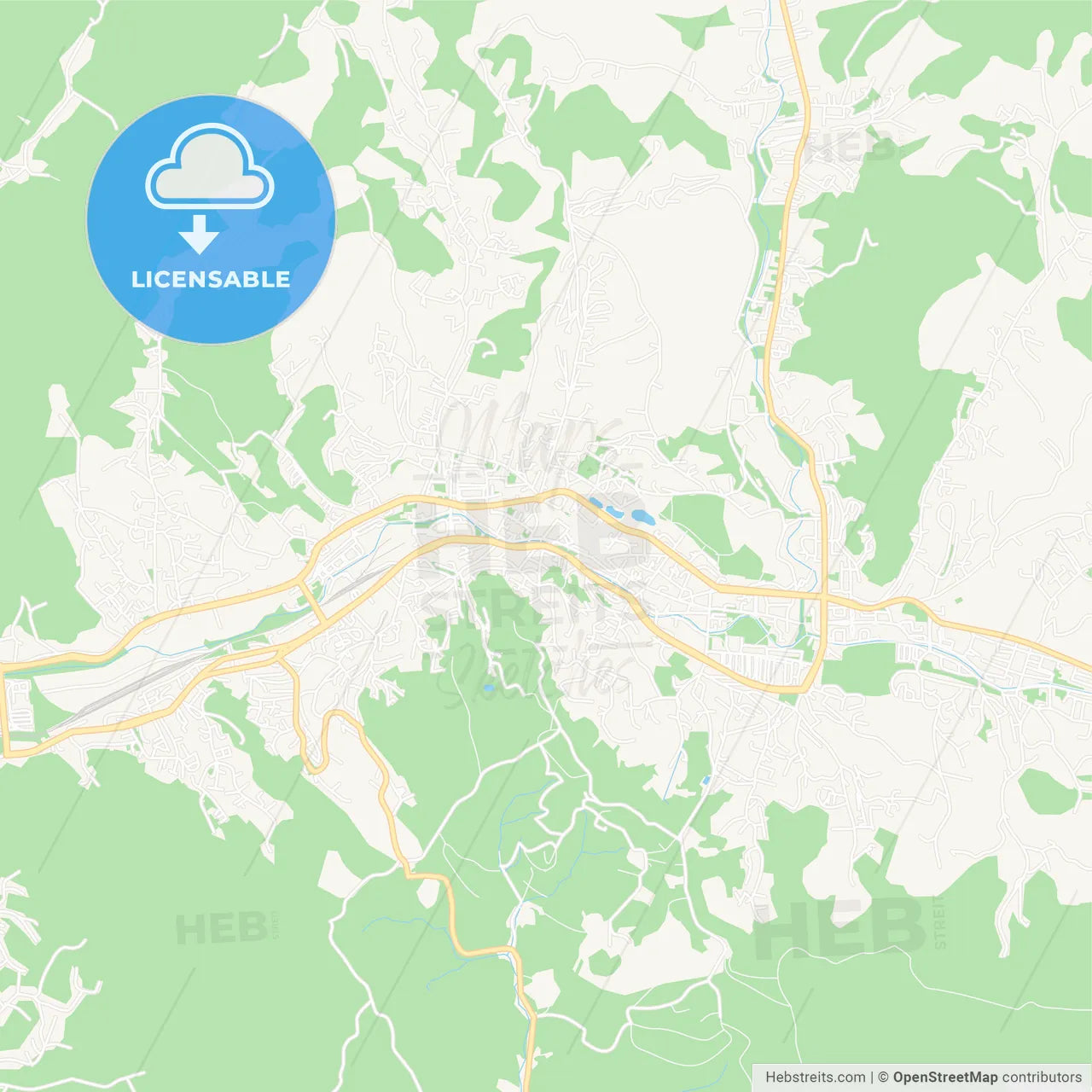 Tuzla, Bosnia and Herzegovina Vector Map - Classic Colors