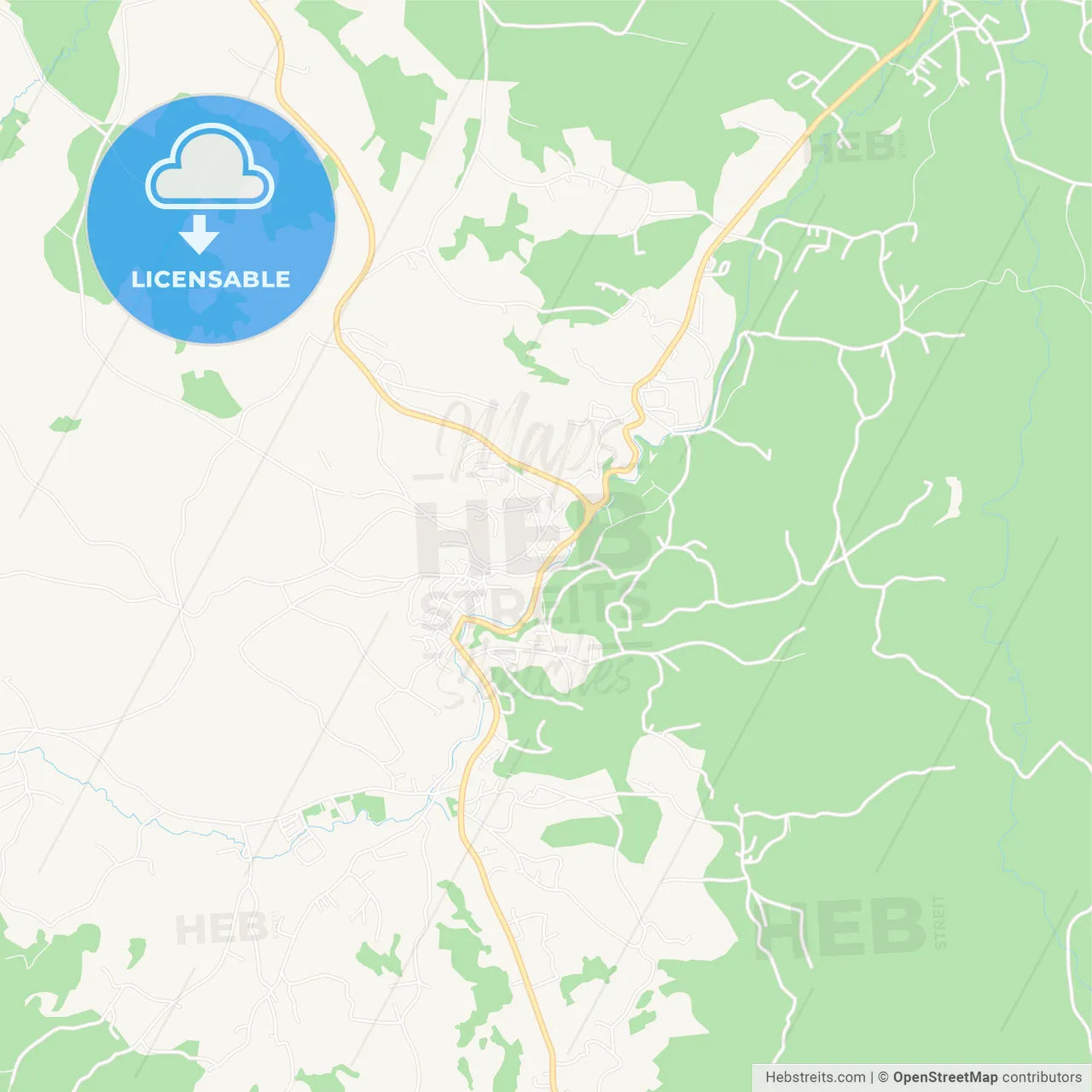 Tesanj, Bosnia and Herzegovina Vector Map - Classic Colors