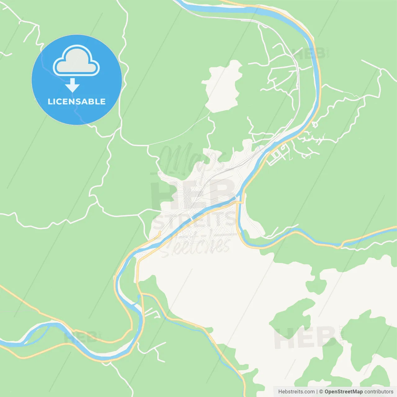 Zavidovici, Bosnia and Herzegovina Vector Map - Classic Colors