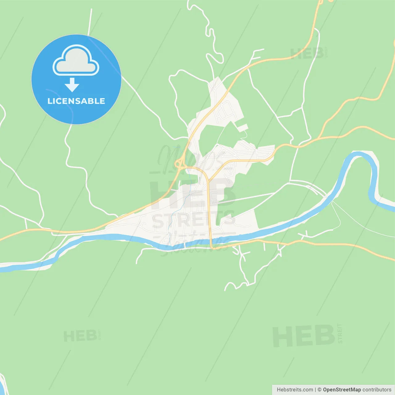 Zepce, Bosnia and Herzegovina Vector Map - Classic Colors