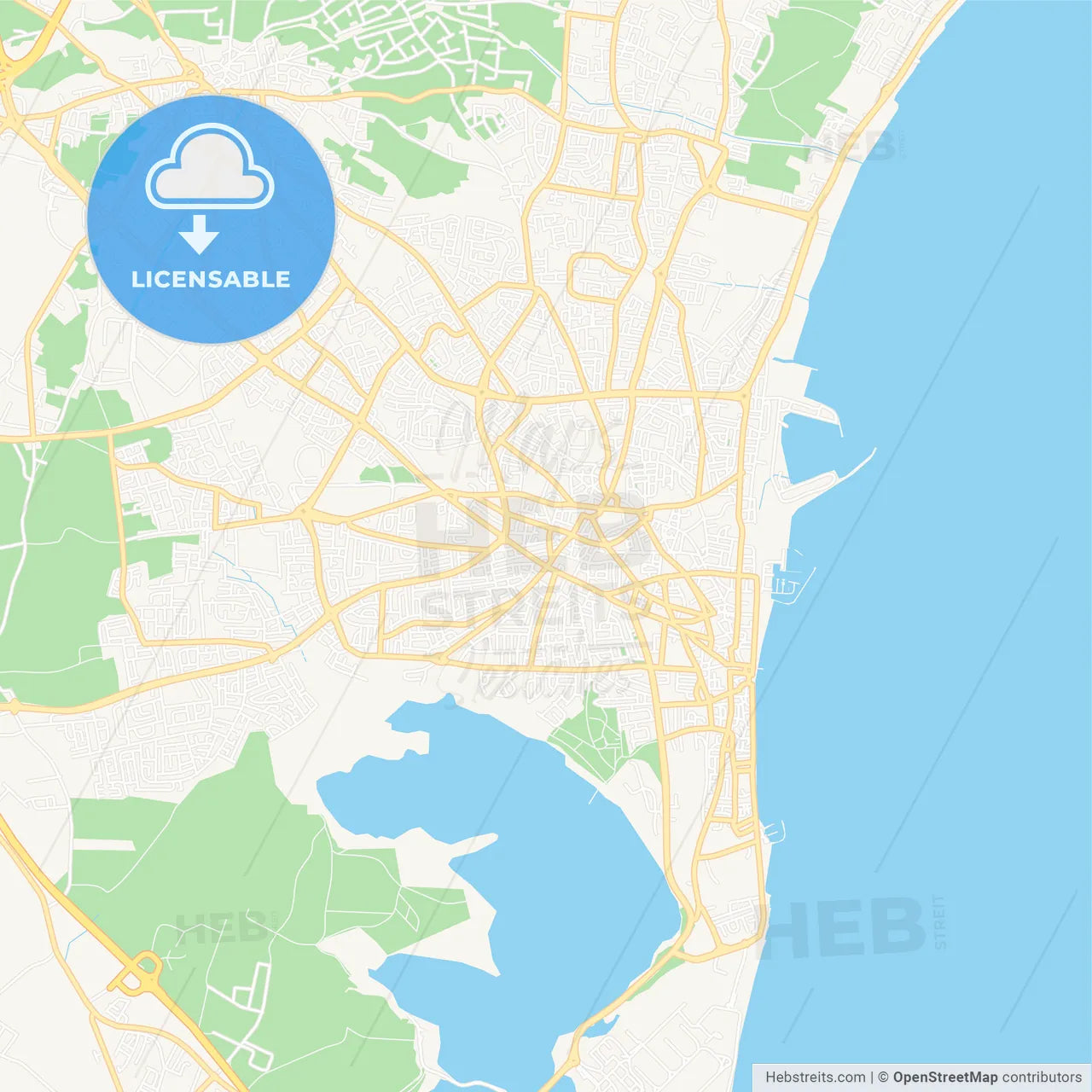 Larnaca , Cyprus Vector Map - Classic Colors