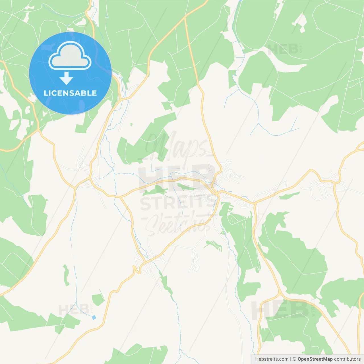 Dreieich, Germany Vector Map - Classic Colors