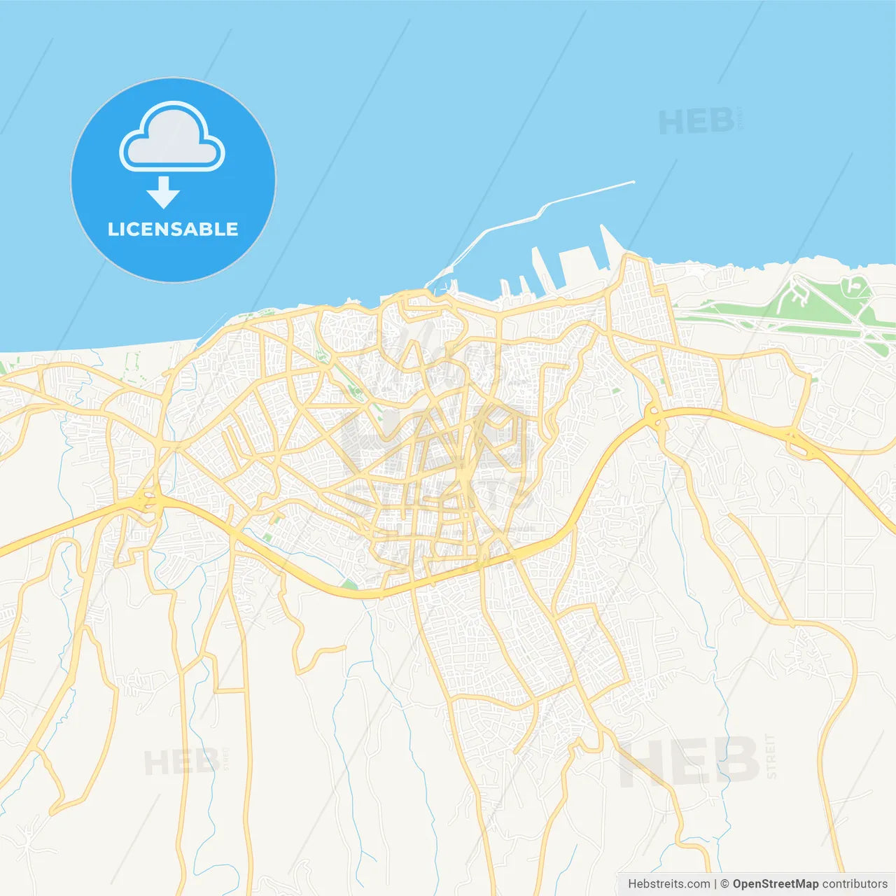 Heraklion, Greece Vector Map - Classic Colors