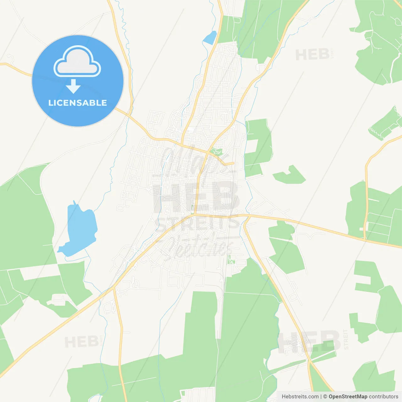 Gyongyos, Hungary Vector Map - Classic Colors