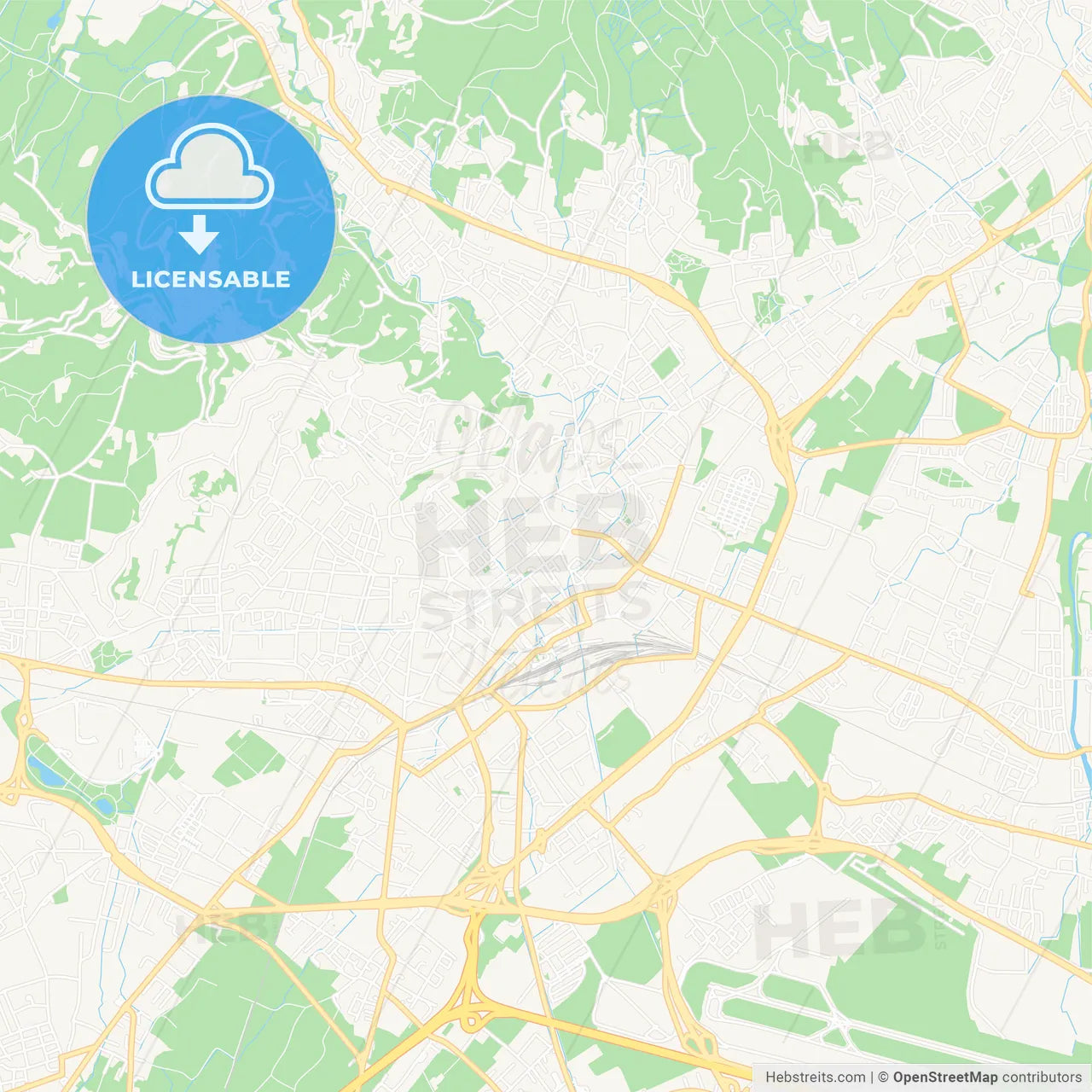 Bergamo, Italy Vector Map - Classic Colors