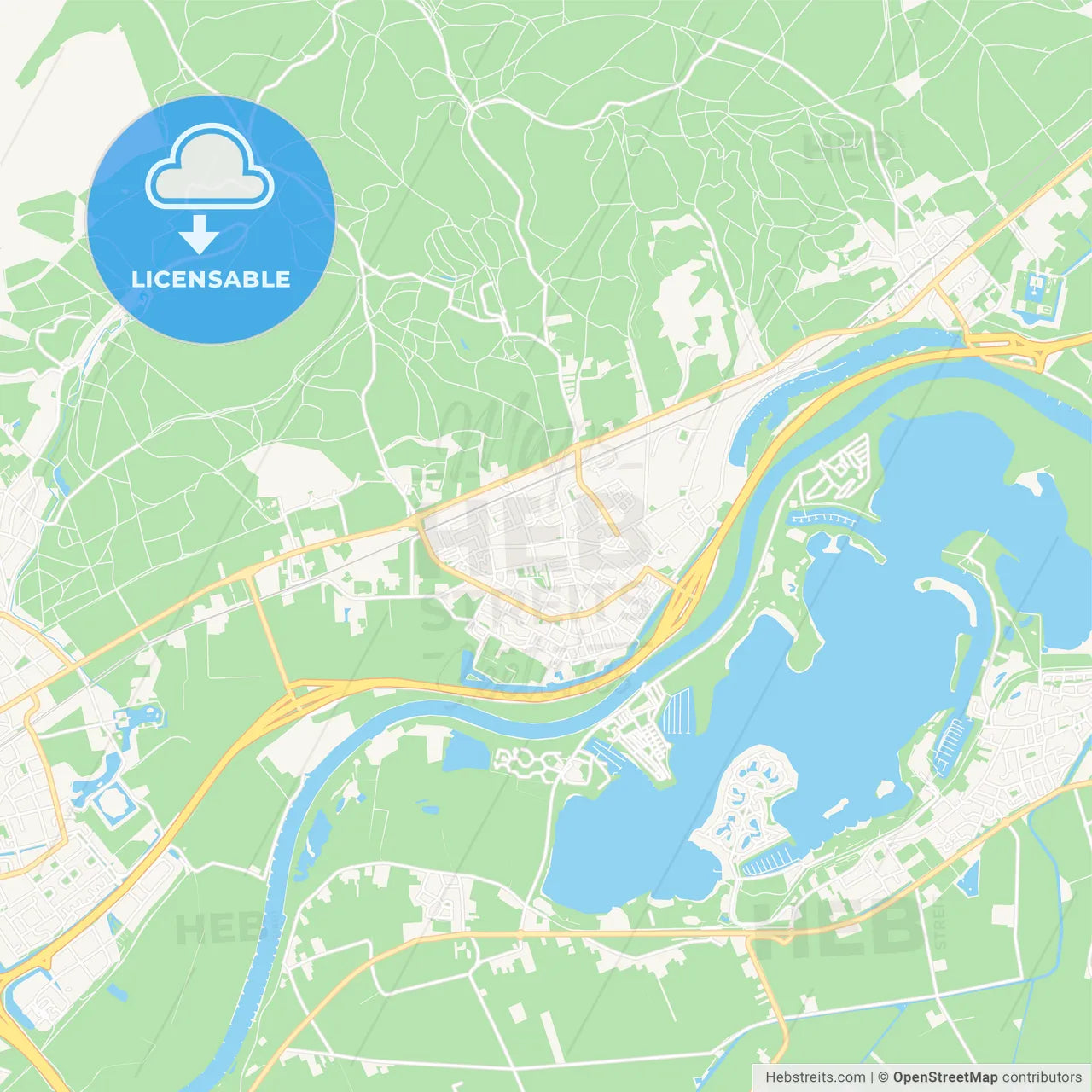 Rheden, Netherlands Vector Map - Classic Colors