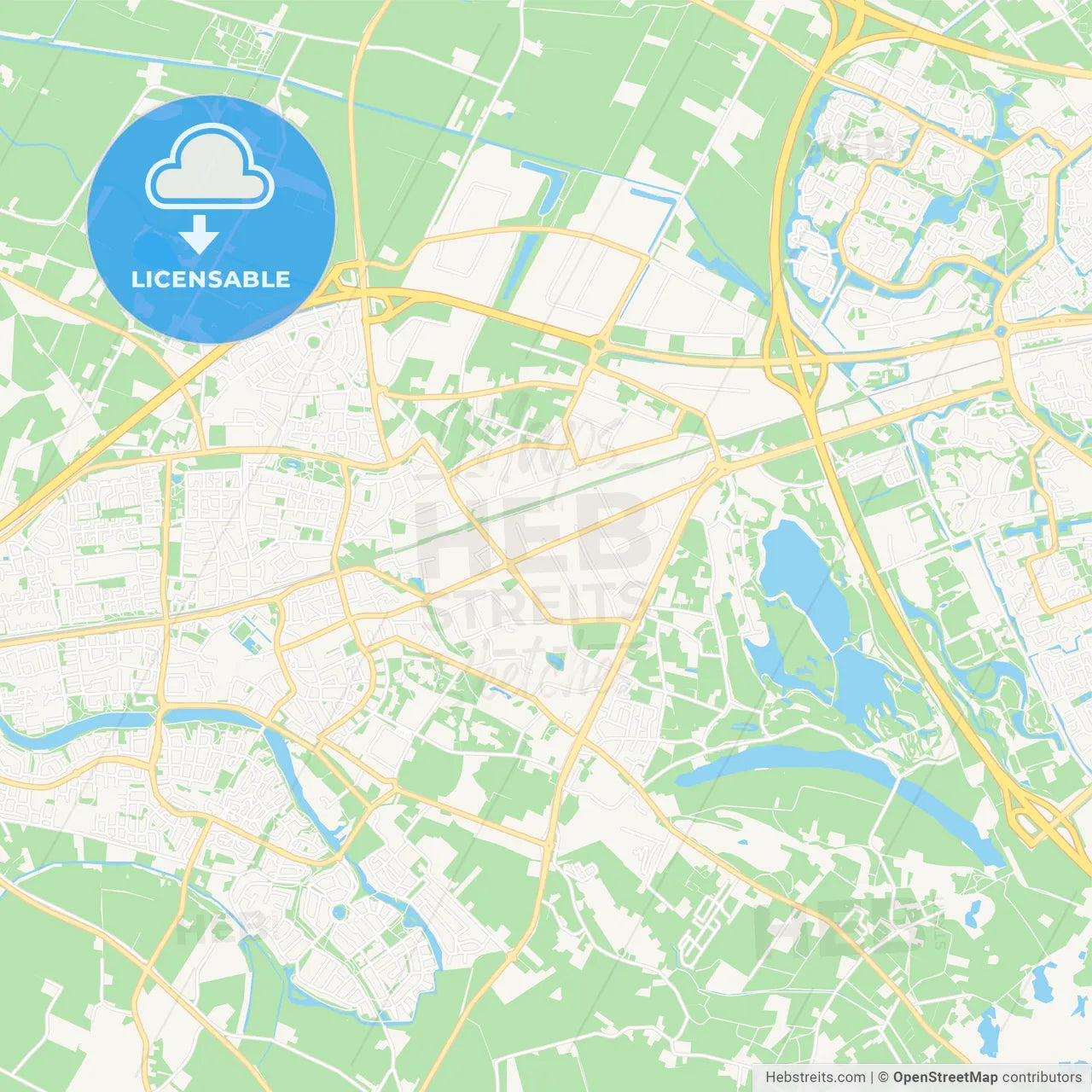 Wijchen, Netherlands Vector Map - Classic Colors