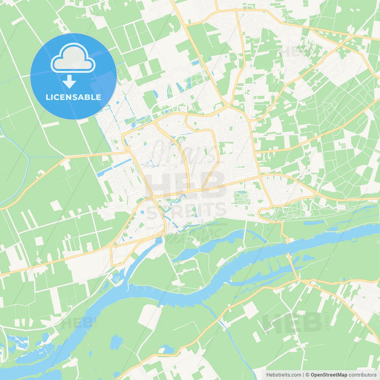 Wageningen, Netherlands Vector Map - Classic Colors