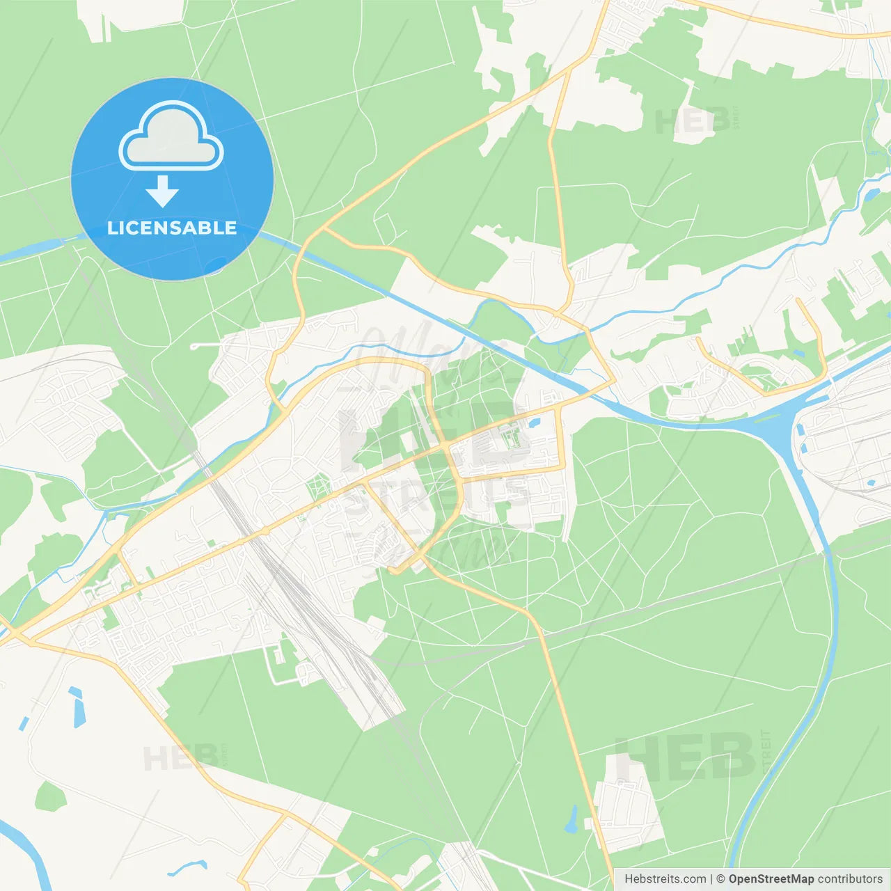 Kedzierzyn-Kozle, Poland Vector Map - Classic Colors