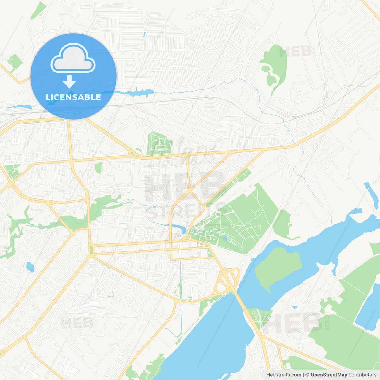 Lipetsk, Russia Vector Map - Classic Colors