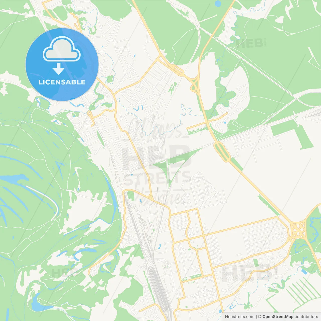 Novoaltaysk, Russia Vector Map - Classic Colors