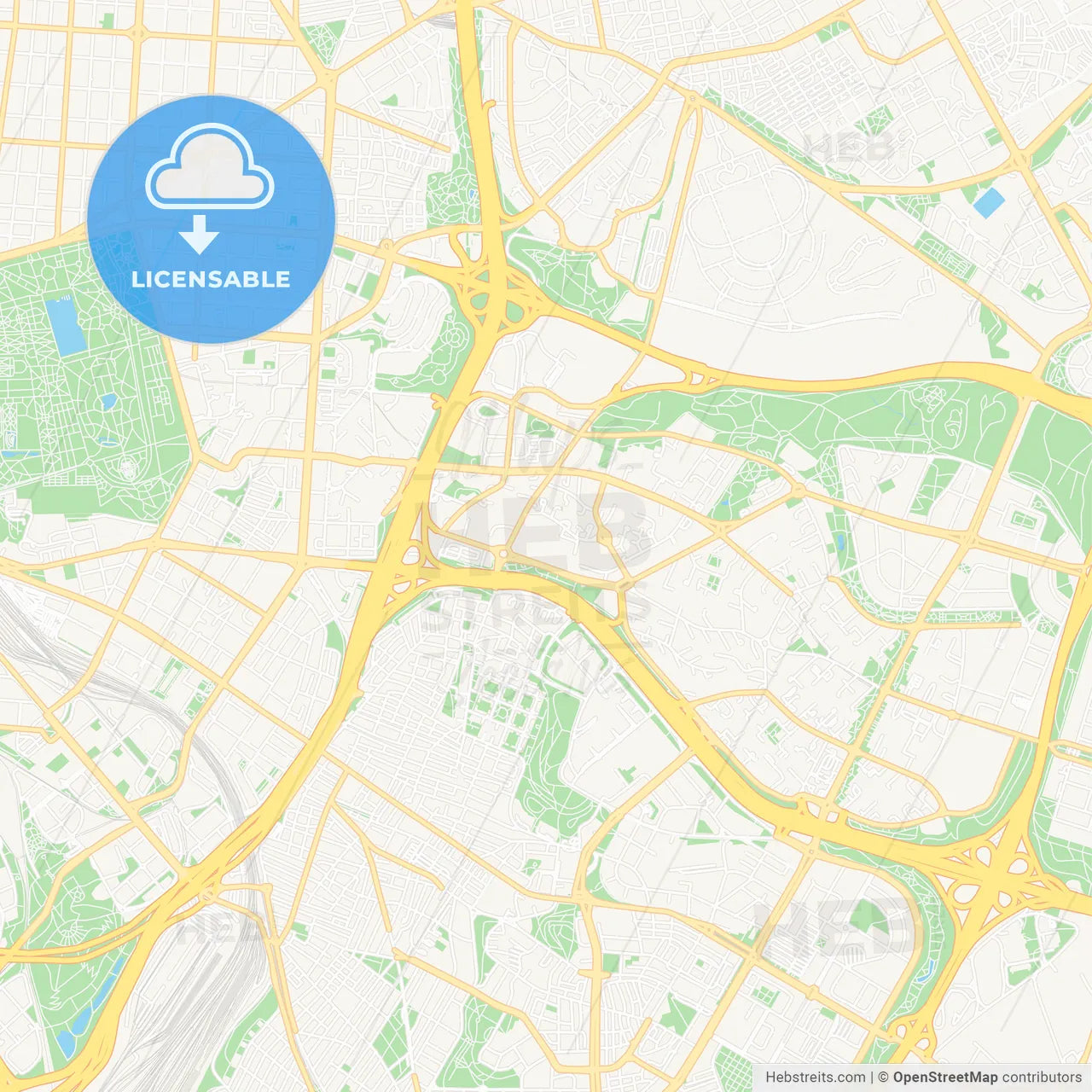 Moratalaz, Spain Vector Map - Classic Colors