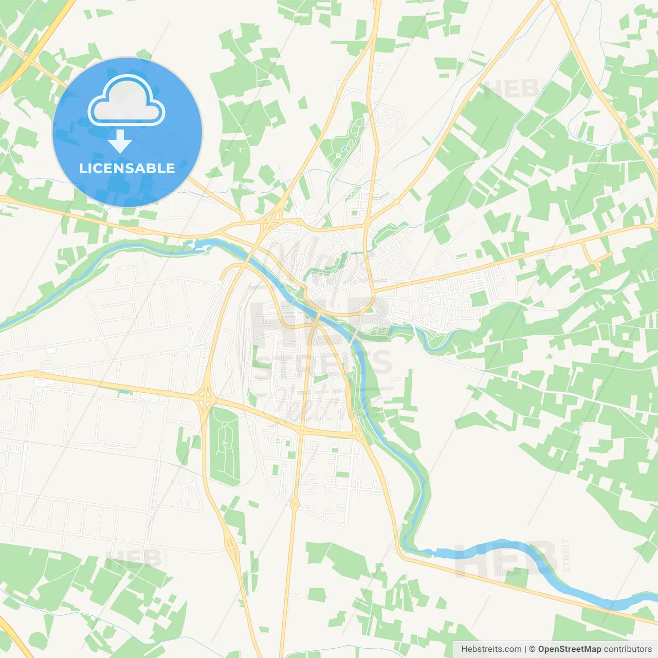 Aranda de Duero, Spain Vector Map - Classic Colors