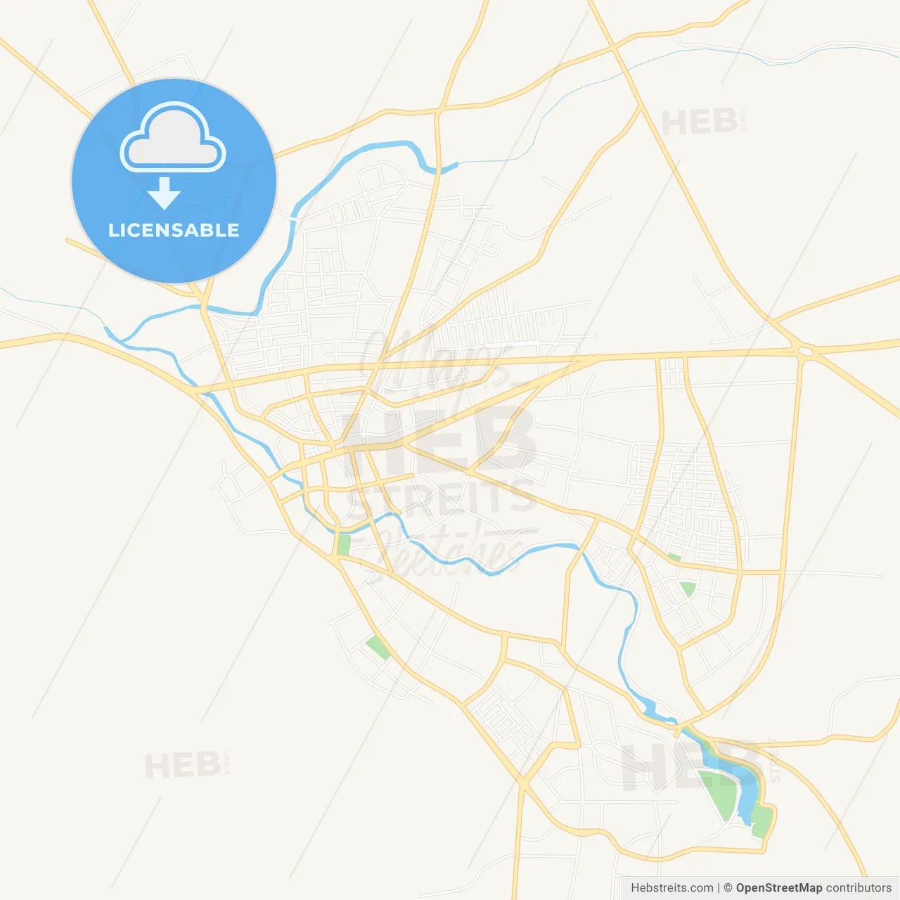 Elbistan, Turkey Vector Map - Classic Colors