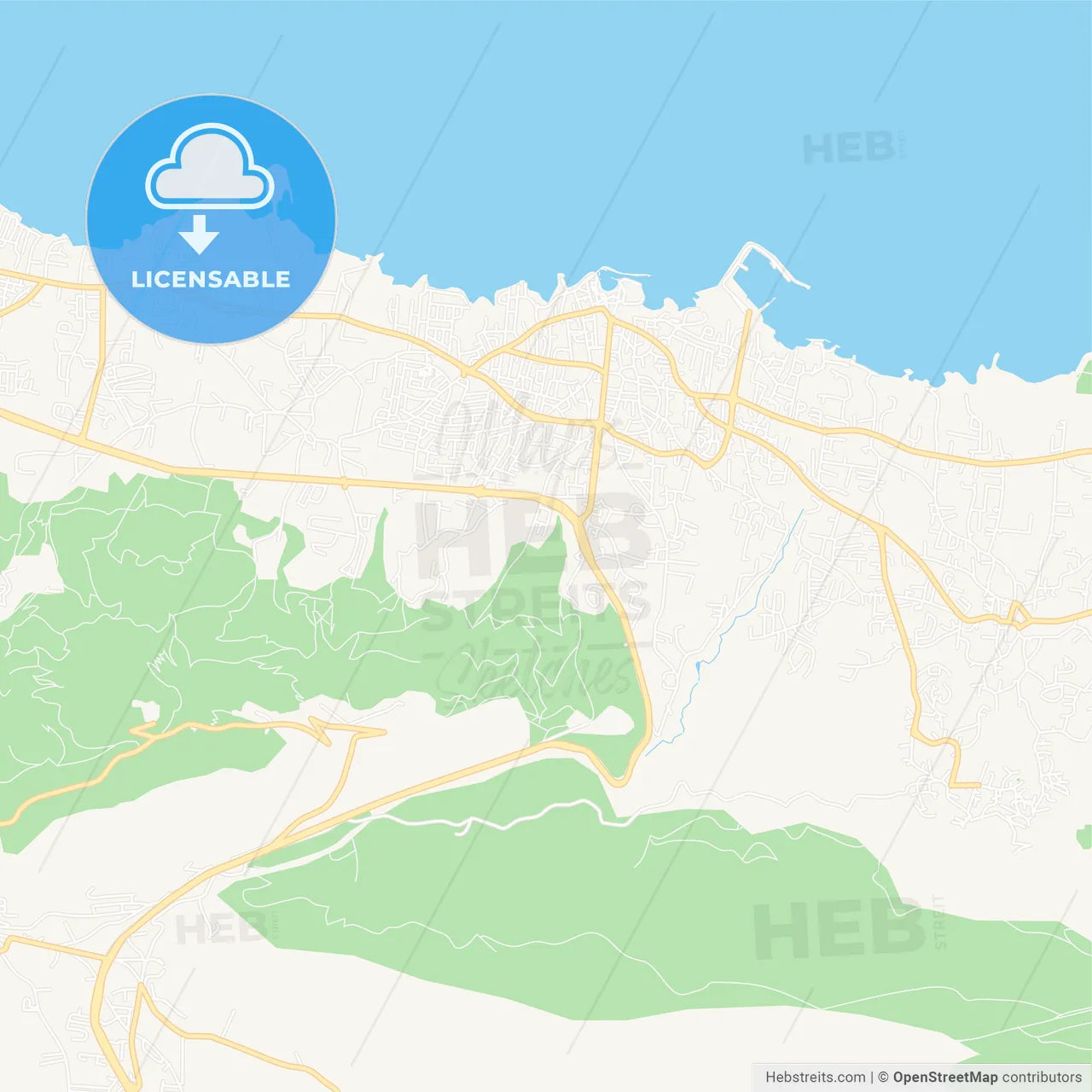 Kyrenia , Cyprus Vector Map - Classic Colors