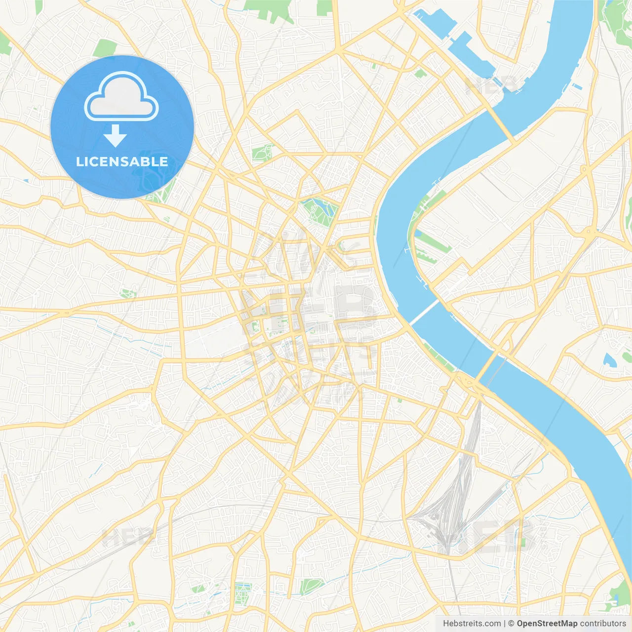 Bordeaux, France Vector Map - Classic Colors