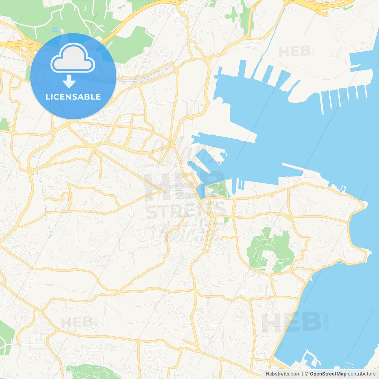 La Seyne-sur-Mer, France Vector Map - Classic Colors