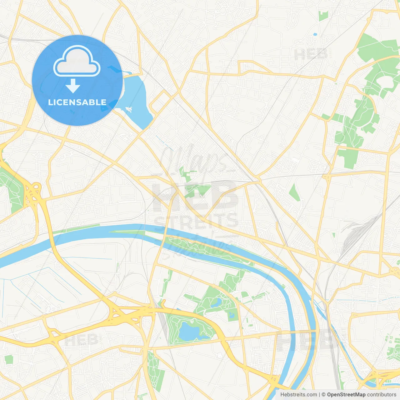 Epinay-sur-Seine, France Vector Map - Classic Colors