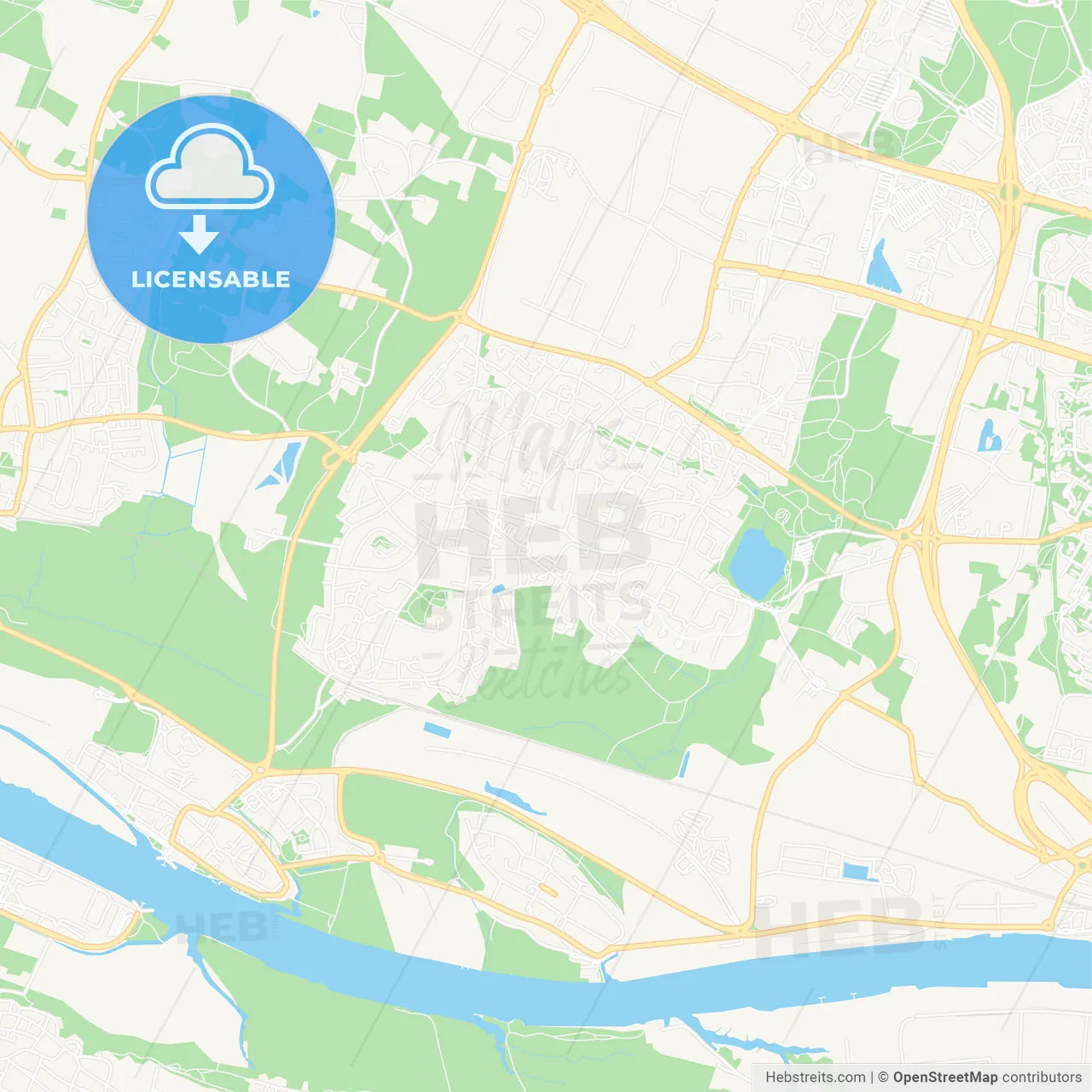 Saint-Herblain, France Vector Map - Classic Colors
