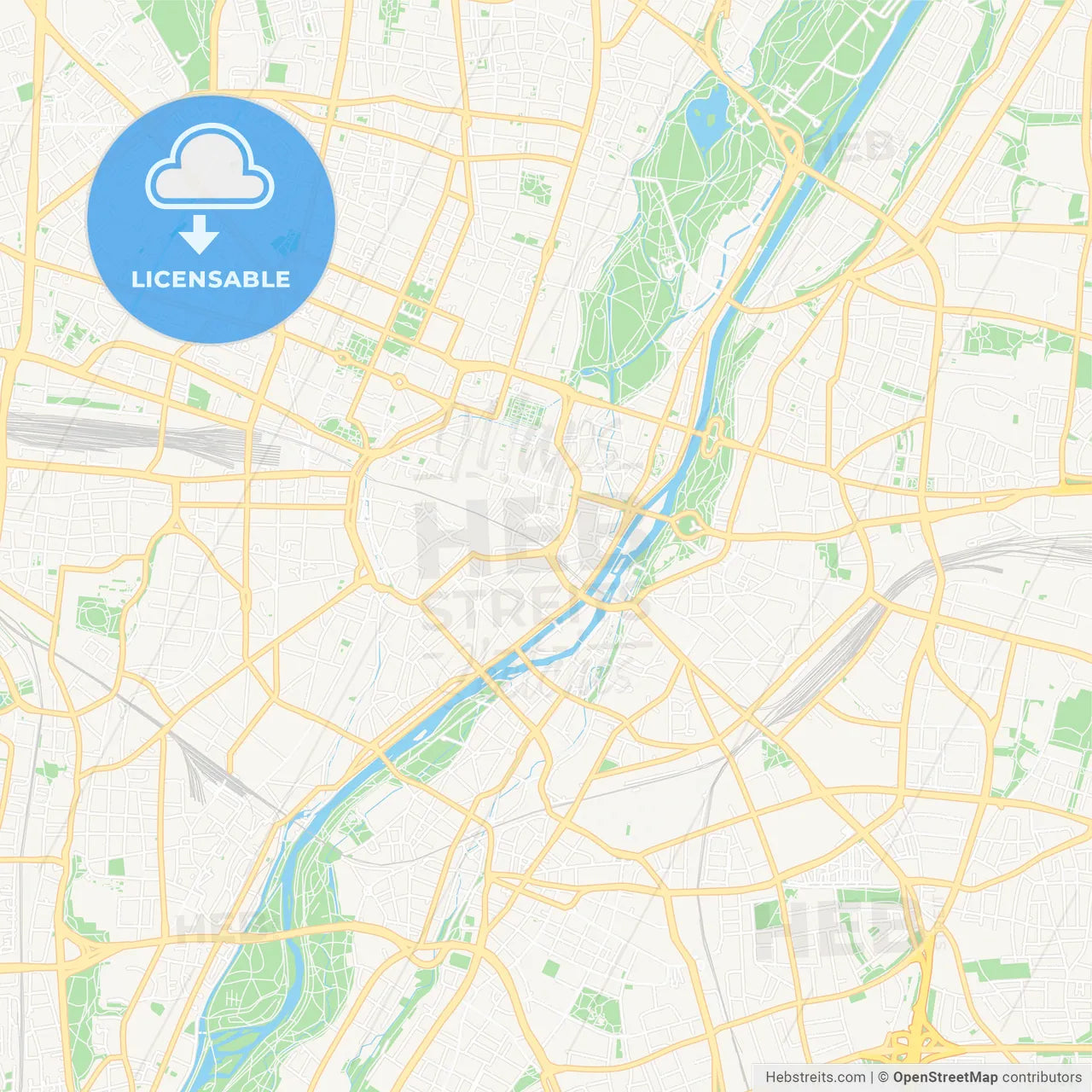 Munchen, Germany Vector Map - Classic Colors