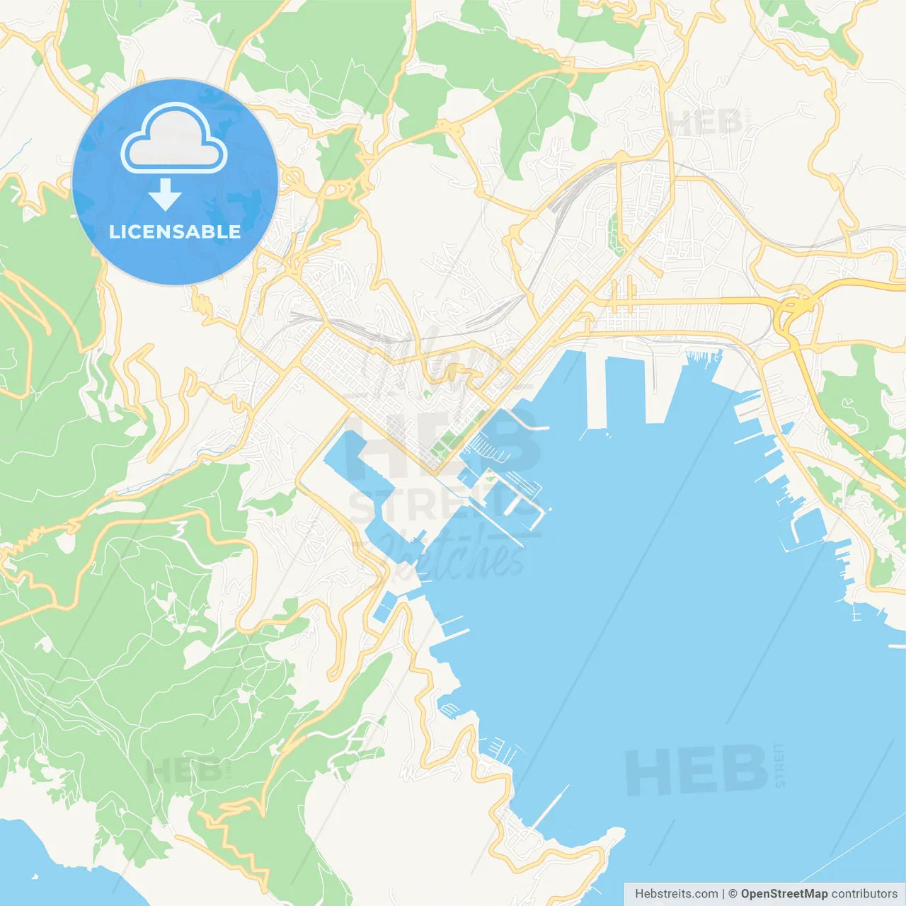 La Spezia, Italy Vector Map - Classic Colors