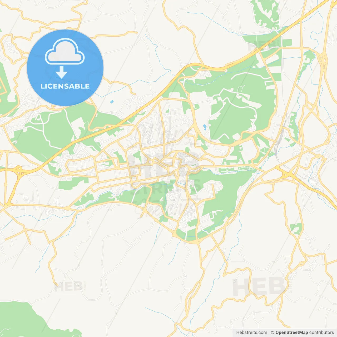 Avellino, Italy Vector Map - Classic Colors