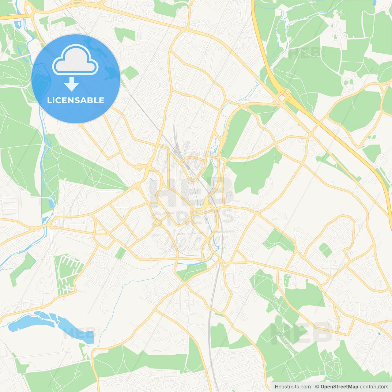 Watford, England Vector Map - Classic Colors