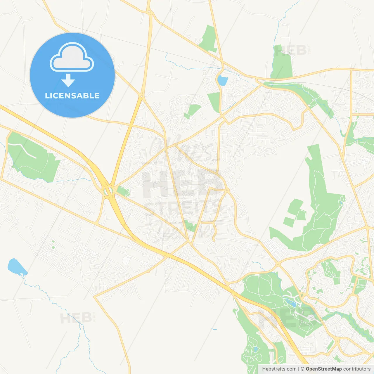 Newtownabbey, Northern Ireland Vector Map - Classic Colors