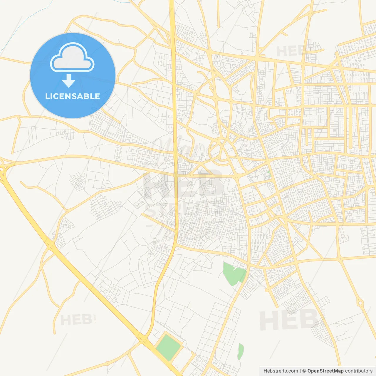 Printable street map of Unaizah, Saudi Arabia