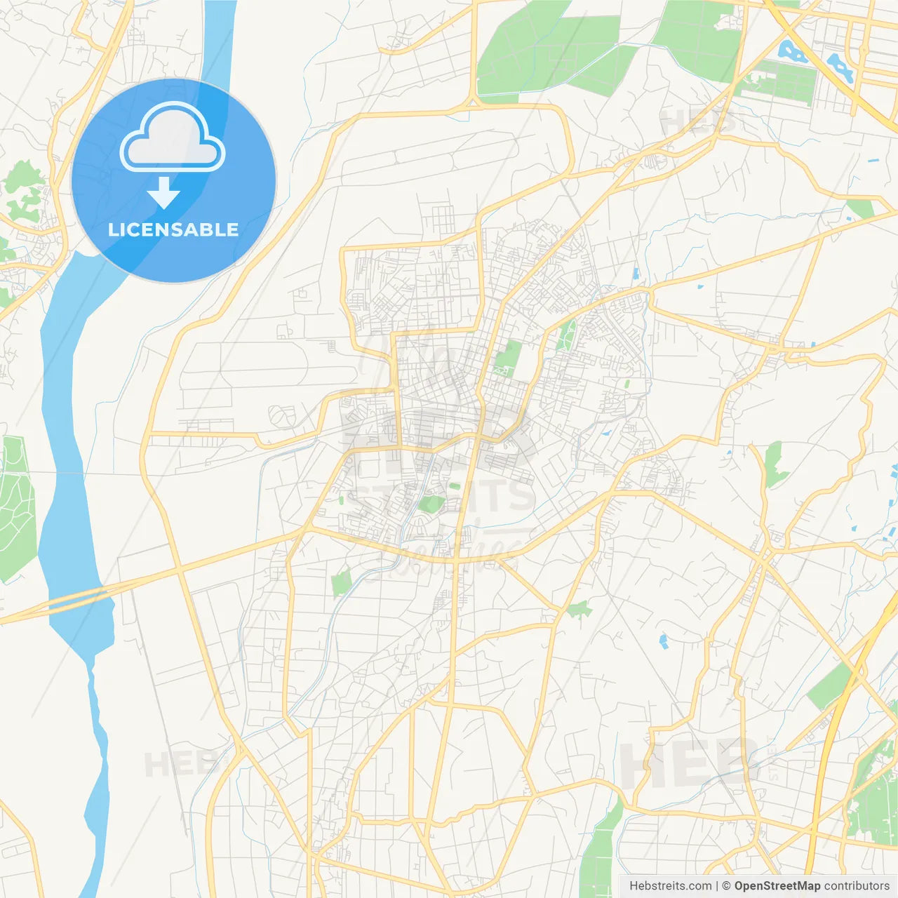 Printable street map of Pingtung, Taiwan
