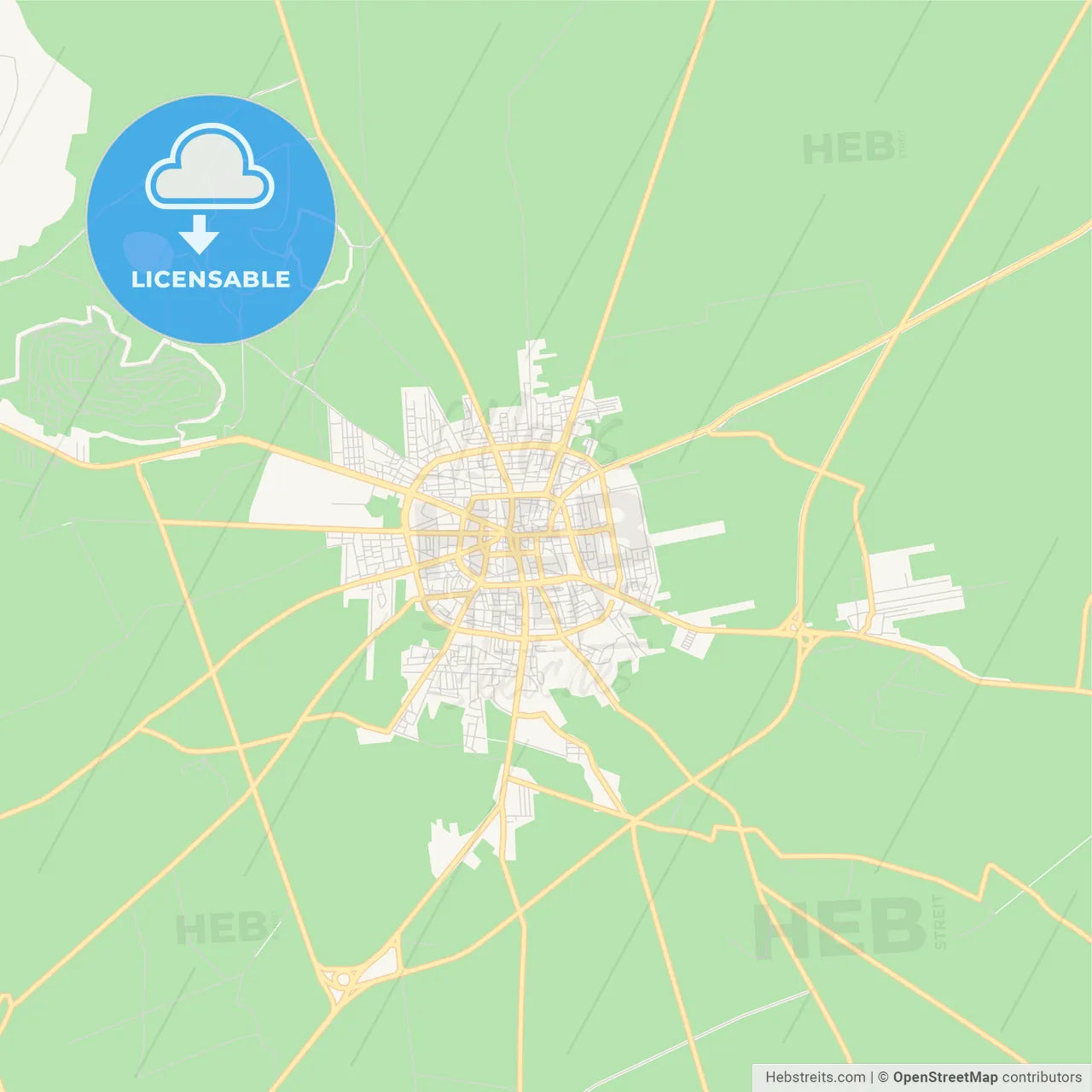 Printable street map of Salamiyah, Syria
