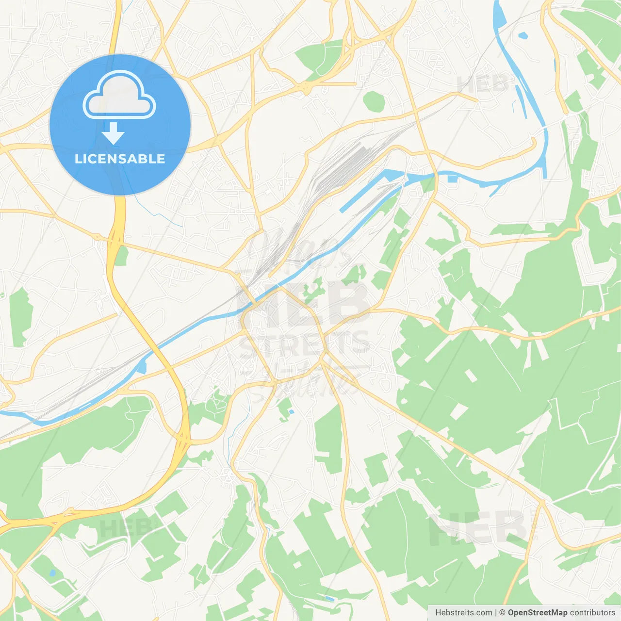 Chatelet, Belgium Vector Map - Classic Colors