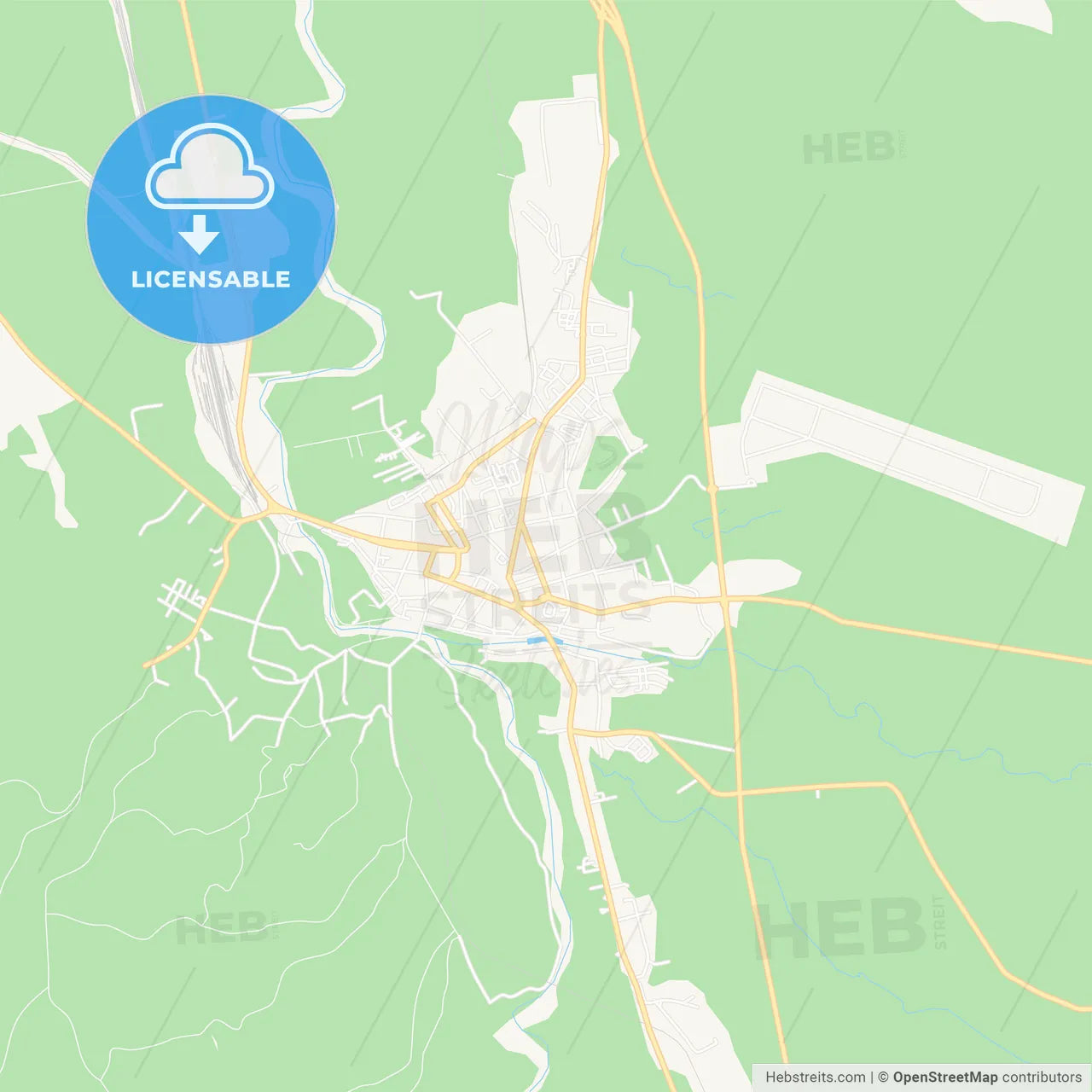 Caransebes, Romania Vector Map - Classic Colors