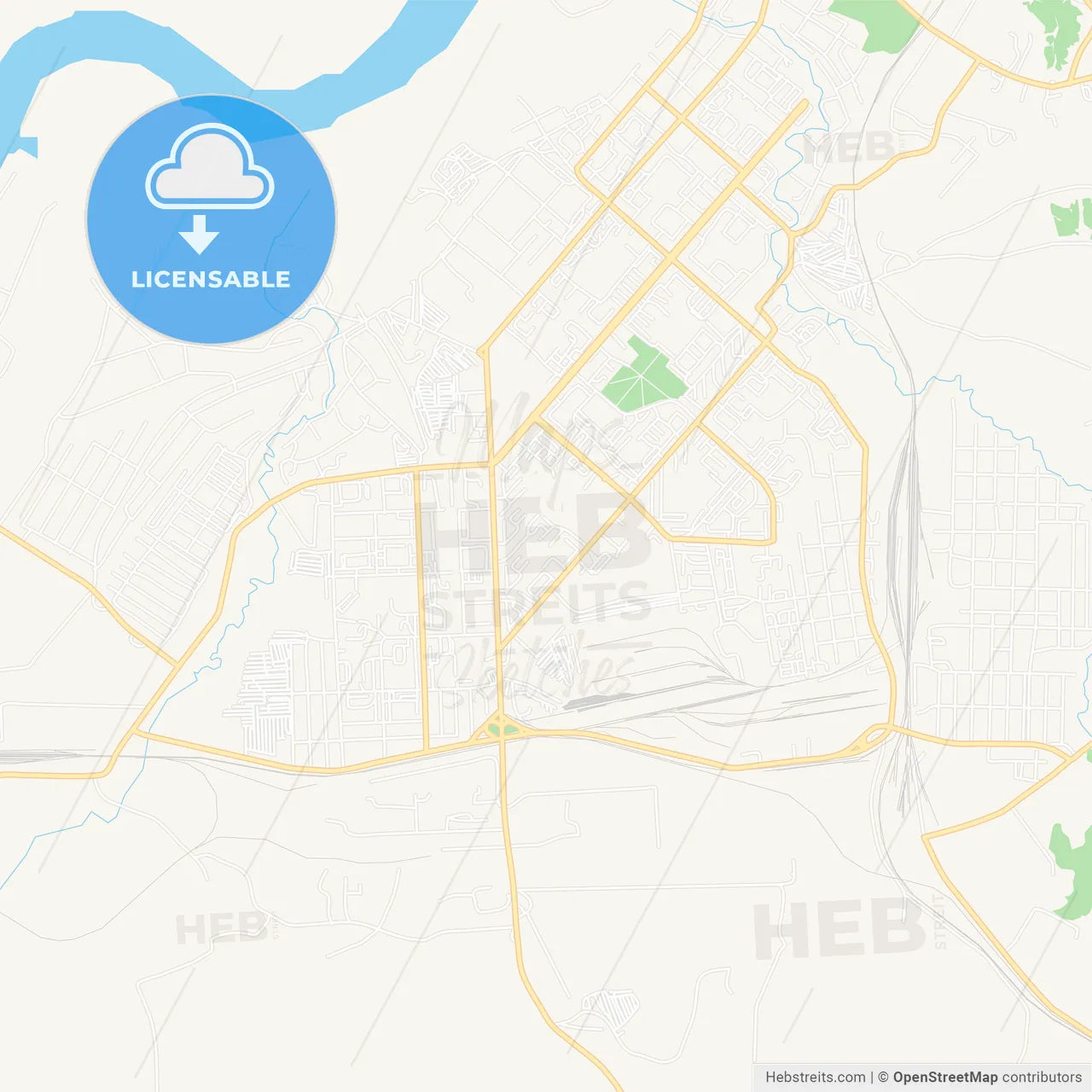 Achinsk, Russia Vector Map - Classic Colors