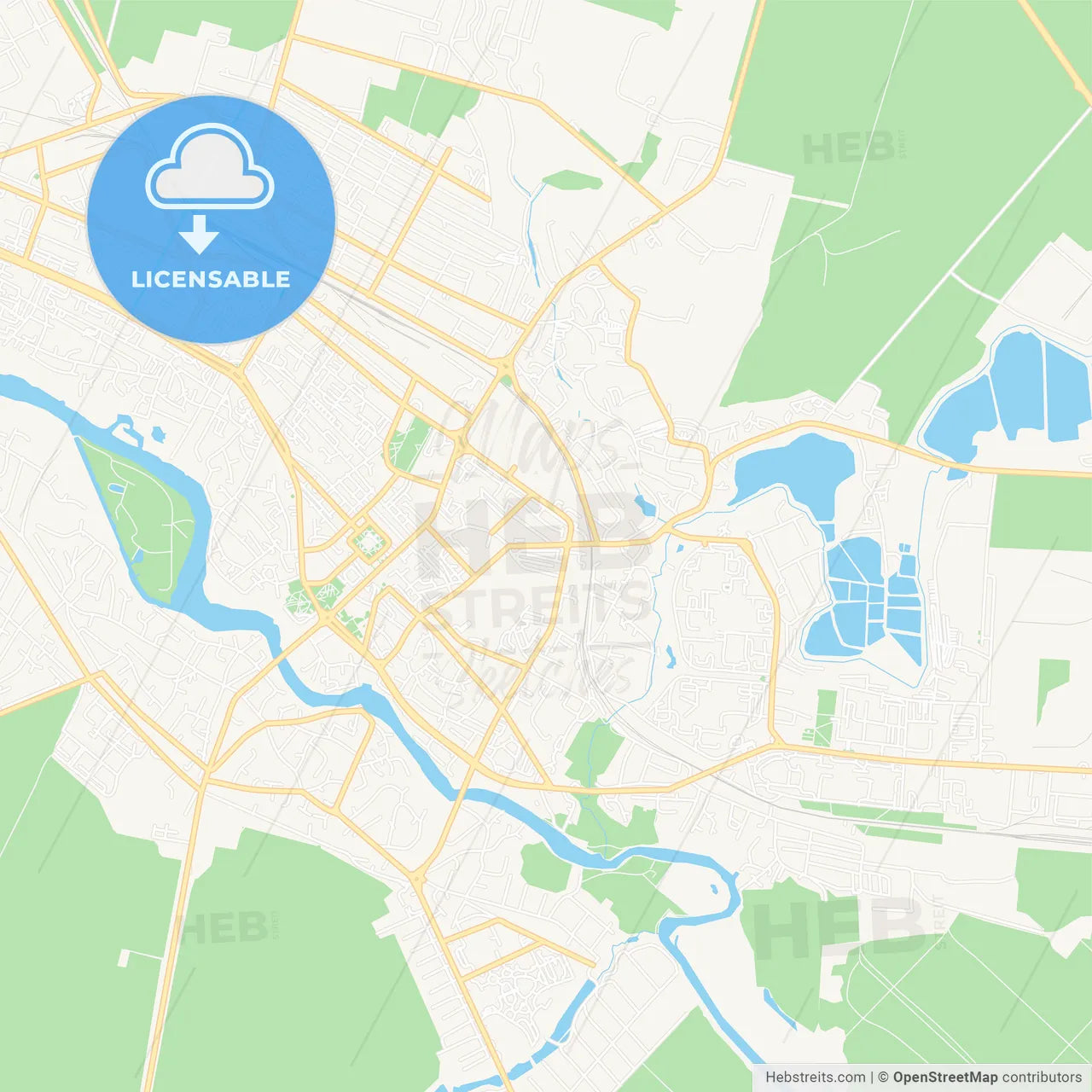 Bila Tserkva, Ukraine Vector Map - Classic Colors