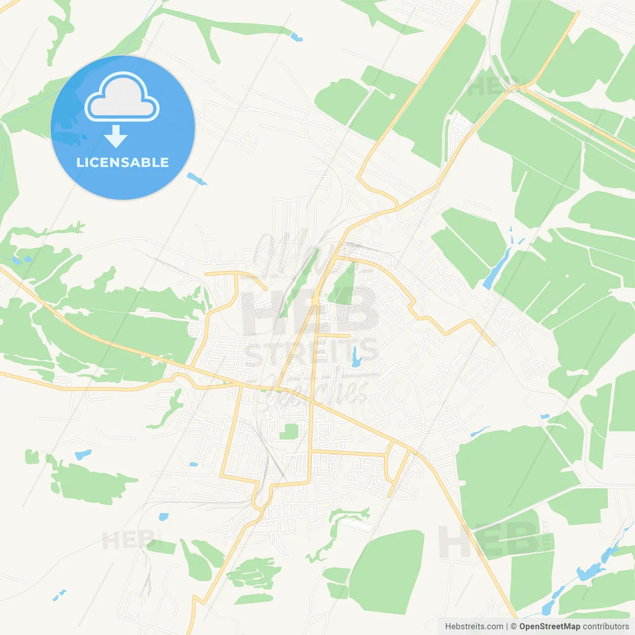 Antratsyt, Ukraine Vector Map - Classic Colors