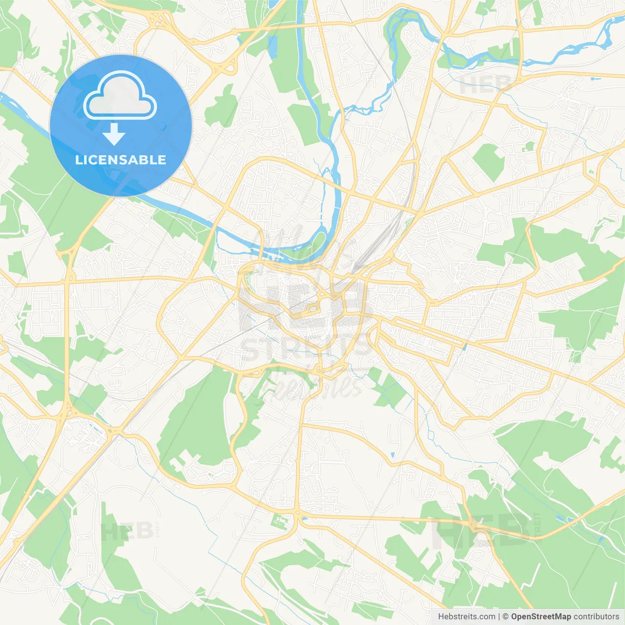 Angouleme, France Vector Map - Classic Colors