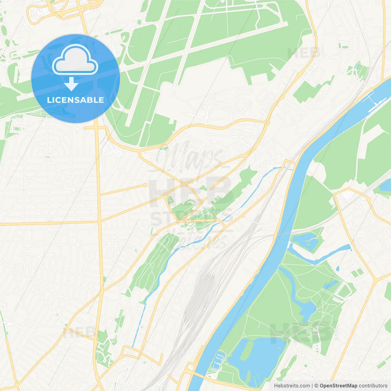 Athis-Mons, France Vector Map - Classic Colors