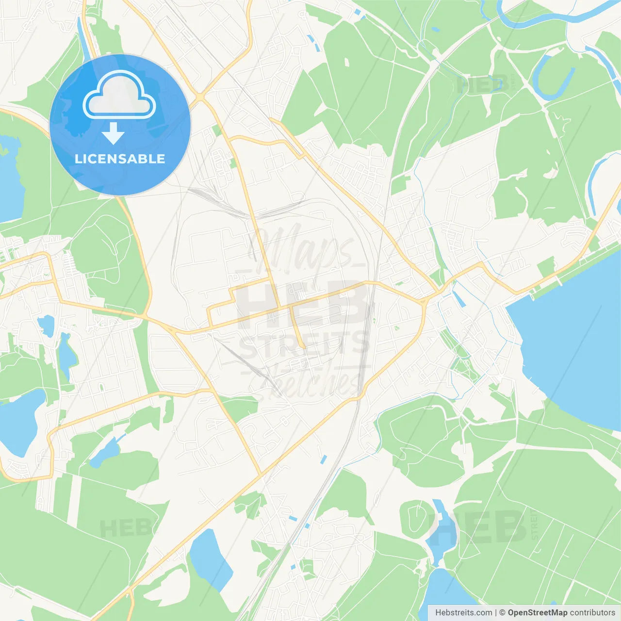 Bitterfeld-Wolfen, Germany Vector Map - Classic Colors