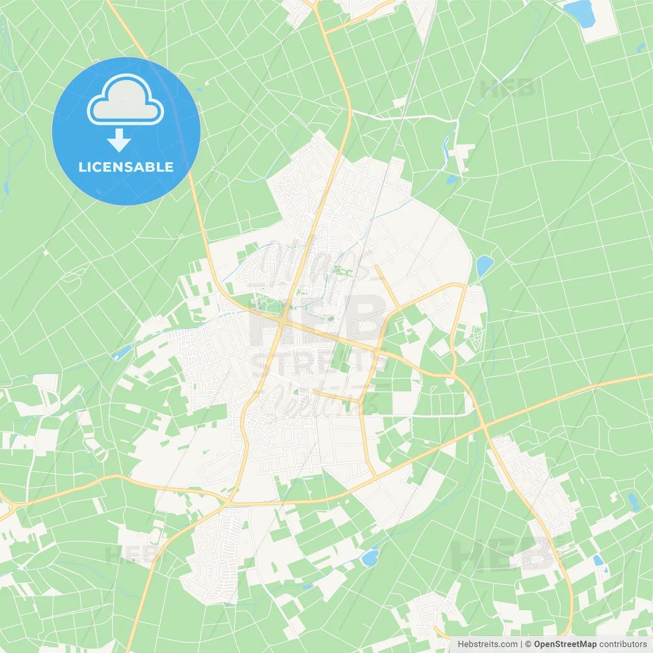 Dietzenbach, Germany Vector Map - Classic Colors