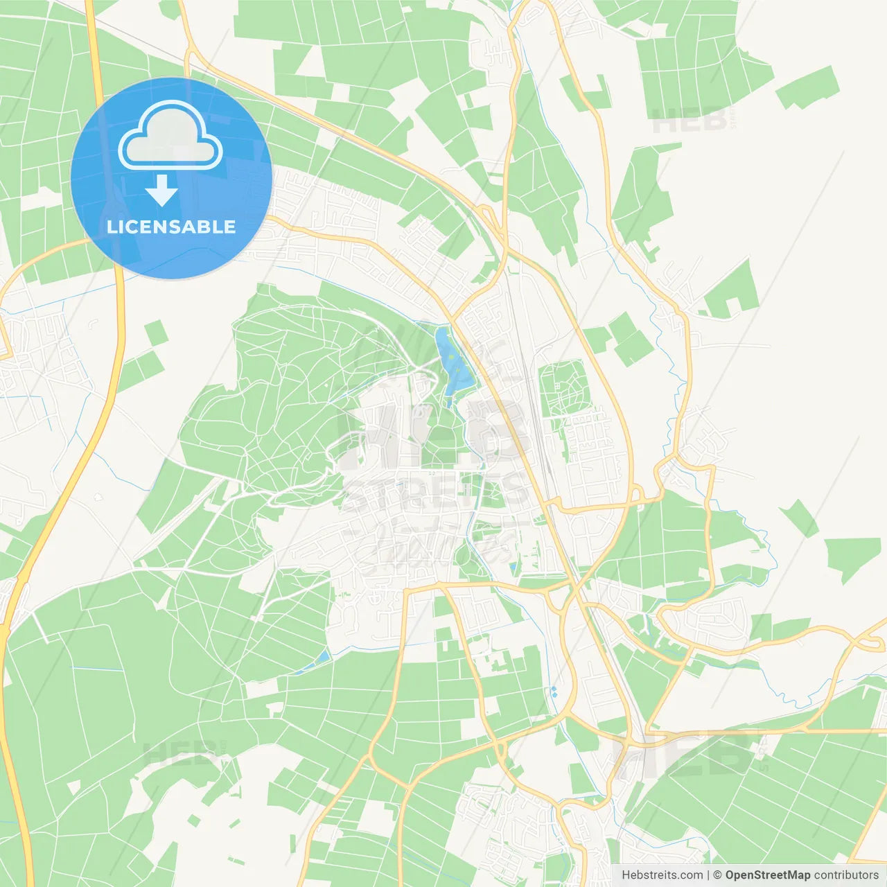 Bad Nauheim, Germany Vector Map - Classic Colors