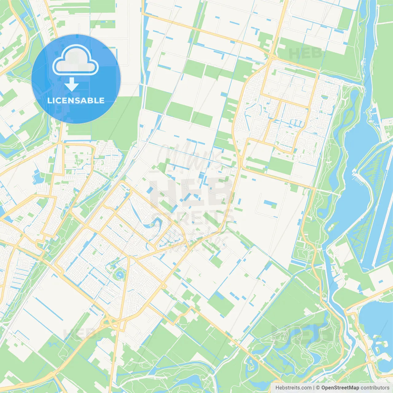 Lansingerland, Netherlands Vector Map - Classic Colors