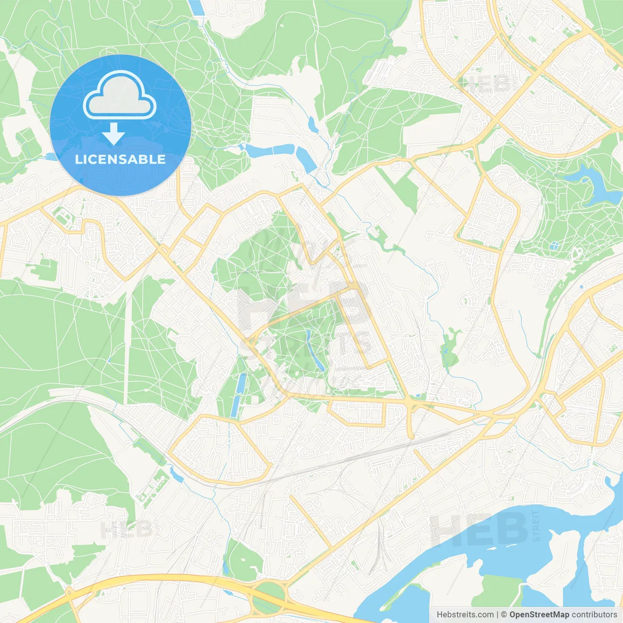 Krasnogorsk, Russia Vector Map - Classic Colors