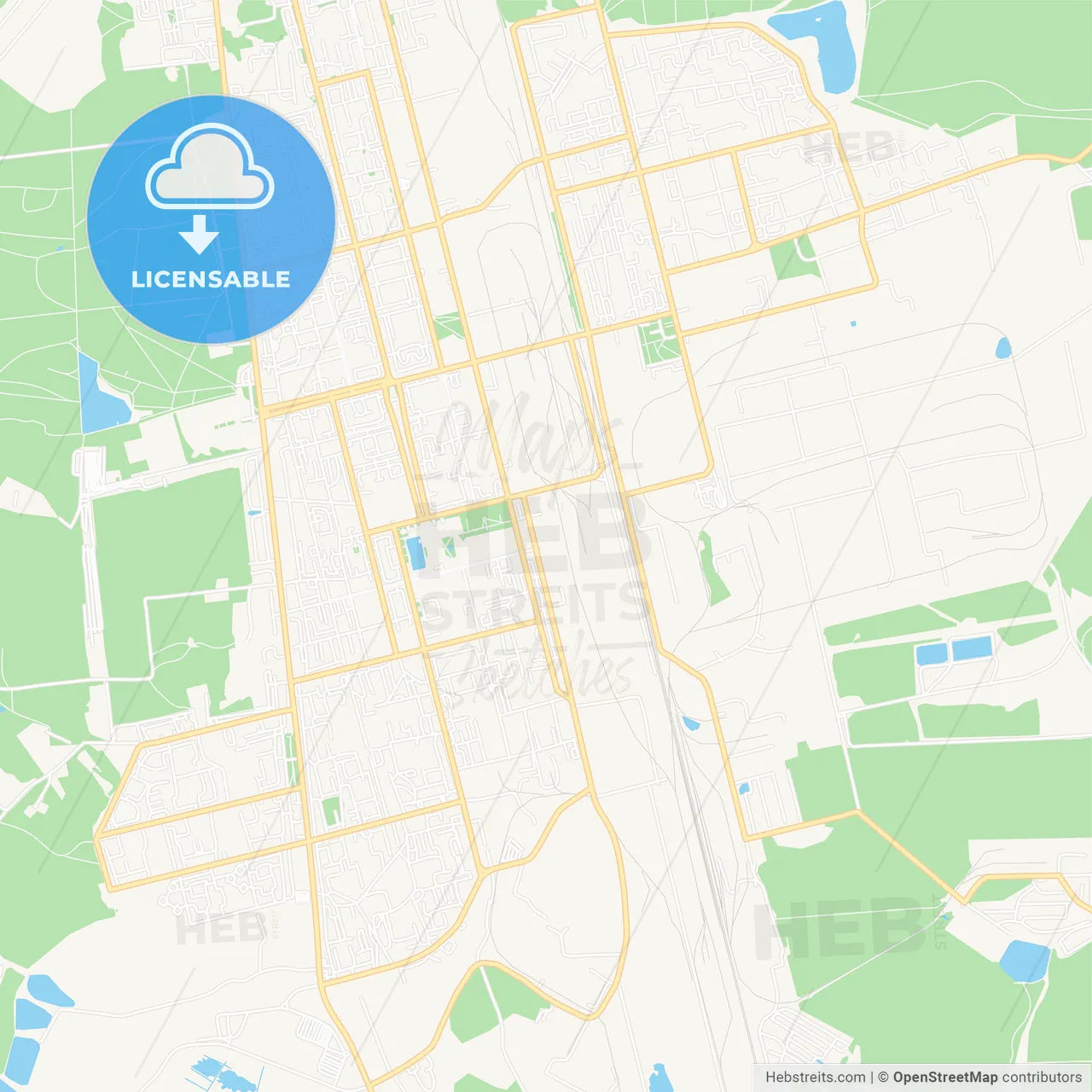 Elektrostal, Russia Vector Map - Classic Colors